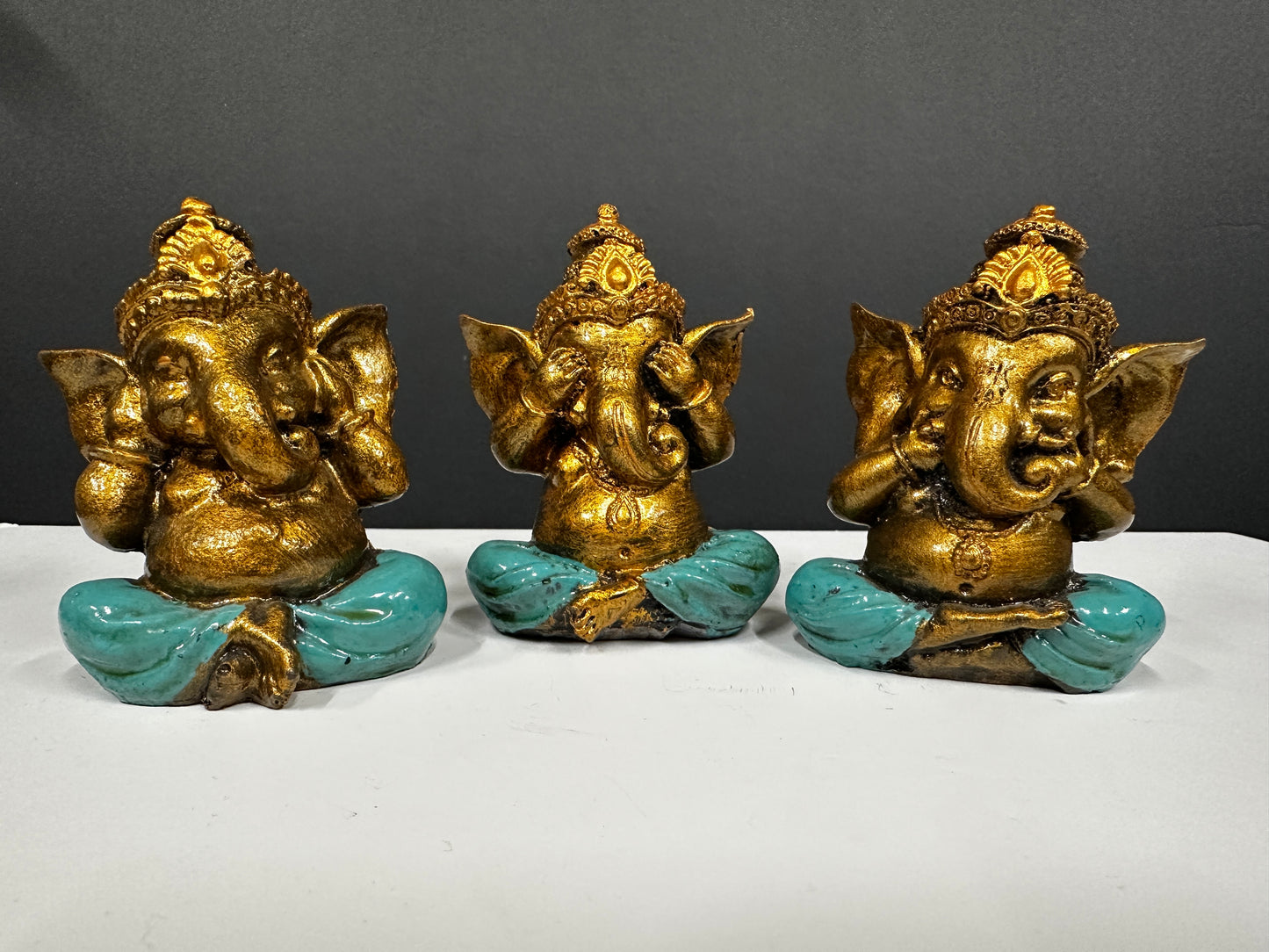 Set 3 ganesh ( no oír,no ver,no callar) 9 centímetros